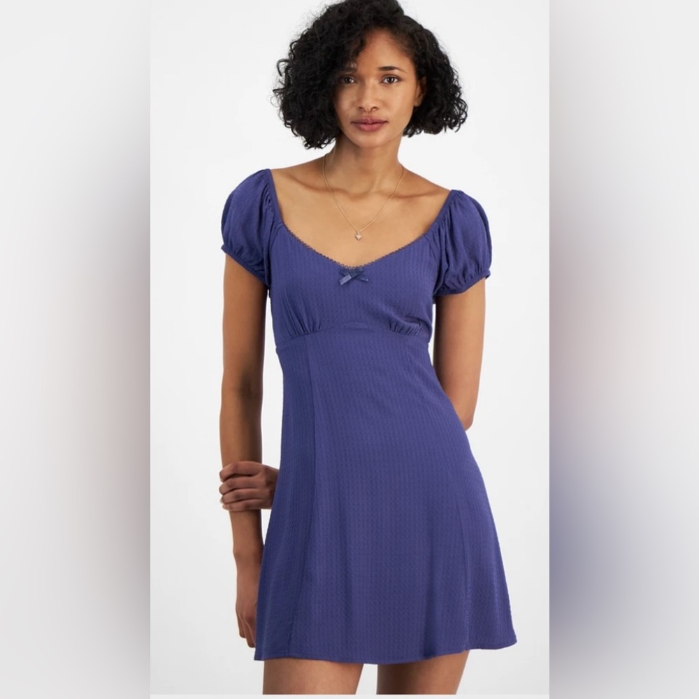NWT Self Esteem Juniors Textured Smocked-Back Empire-Waist Dress